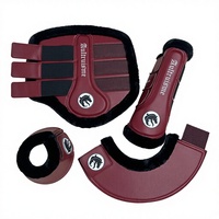 Ensemble de protections pour jambes de cheval en cuir PU résistant aux rayures, avec velcro en nylon robuste et logo personnalisé, directement de l'usine