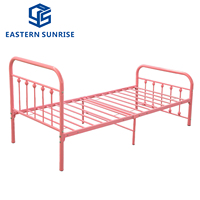 Lit simple double en métal de haute qualité au design contemporain pour hôtels et écoles, très robuste, pour garçons et filles