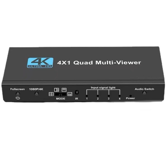 4K HD MI 1080P Converter 4x1 Quad Mulit-Viewer 4 Channel Video Splitter 4 in 1 Out HD MI Screen Seamless Switcher