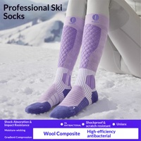 Nouvelles chaussettes de ski professionnelles pour femmes, tricotées ODM, chaudes, épaisses, pour l'hiver, à pression pour le ski de fond et la montagne, tube long