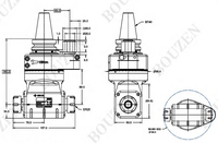 Tête de fraisage d'angle CNC YUDE OEM ODM personnalisée, conique BT30/BT40/BT50/CAT40/CAT50, acier, aluminium, 5000 tr/min