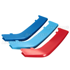 Lot de 3 pièces, Couvre-grilles de calandre en ABS couleur M, Bande décorative à clipser pour BMW Série 3 F30 2013-2018, Compatible uniquement avec les modèles à 8 lamelles - Product Image 2