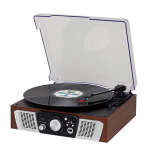 Tocadiscos con Altavoces Integrados y Codificación USB, Acabado en Madera, Accionamiento por Correa, Convierte Vinilo a MP3, Altavoz de 1W×2, Adaptador de CA - Product Image 1