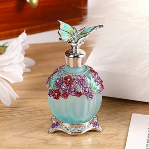 Factory Price 25ml Butterfly Perfume <b>Bottle</b> - Gold Arabian Glass Orb <b>Bottle</b> for Essential <b>Oil</b> & Attar, Luxury Cosmetic Container - Product Image 6