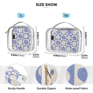 Trousse de Maquillage Transparente Personnalisable avec Logo, Imperméable, Petite, Lot de 2, en PVC Transparent avec Fermeture Éclair, Sac de Voyage pour Articles de Toilette - Product Image 3