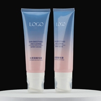 Tube en plastique PE vide dégradé de 100g pour l'épilation, emballage cosmétique, personnalisable avec brosse de massage en silicone, capuchon transparent