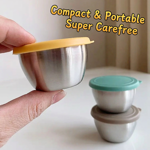 Stainless Steel Kitchen <b>Sauce</b> Cup with Silicone Lid Modern Clip-On Sealed Salad Dressing Mustard Tomato <b>Sauce</b> Picnic Use - Product Image 3