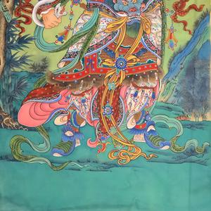 Peintures d'images bouddhistes des Quatre Royaux Dieux du Ciel, dessinées à la main, qualité artistique, sur papier Xuan de soie, pour la bénédiction spirituelle - Product Image 5