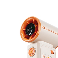 Mini ventilateur portatif en plastique, rechargeable, avec affichage numérique, 3 vitesses, moteur sans balais, 5 pales, pour l'extérieur
