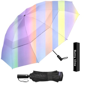 Auto Open & Close Button Portable Folding Windproof Travel Stick Umbrella Compact Compact Umbrella for Rain - Product Image 6