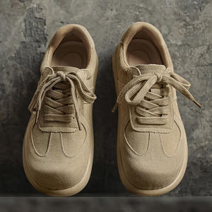 Zapatillas deportivas de cuero de vaca de grano completo para hombre, zapatillas blancas de primavera de talla grande para comercio exterior, calzado deportivo informal con cordones para exteriores - Product Image 2