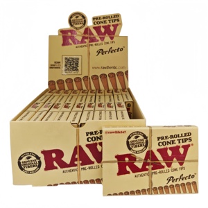 RAW Perfecto Cone Tips Authentic Original Fibers Paper Smoking Accessories 21capsules/<b>small</b> box 20small <b>boxes</b>/display <b>boxes</b> - Product Image 1