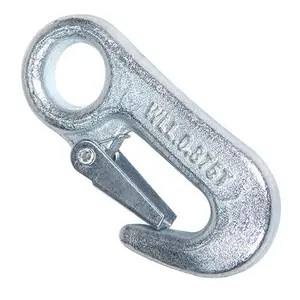 rigging hardware electric galvanized carbon steel drop forged eye carabiner hook lifting eye hook cargo hook