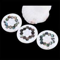 Perles de coquille d'ormeau naturelles, coquille de nacre colorée, bijoux DIY, 6x4,5 cm, qualité A avec emballage