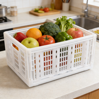 Caisse en plastique pliable et empilable de haute qualité avec logo personnalisé, en maille, écologique, pour le stockage des fruits en agriculture