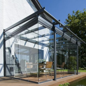 <span class=keywords><strong>Kit</strong></span> de Véranda-Pergola Extérieure Préfabriquée en Aluminium avec Toit Plat en Verre Trempé pour Jardin d'Hiver et Serre - Product Image 3