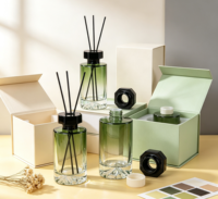 Bouteille diffuseur de parfum en verre de 200 ml avec bouchon et bâtonnets diffuseurs, flacon diffuseur aromatique en verre avec boîte – Vente en gros