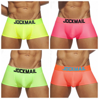 JOCKMAIL Sous-vêtements de mode pour hommes : Boxers de sport taille basse, Jockstraps respirants en maille, Shorts string Sissy, Strings pour homme