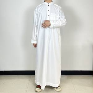 Dernière collection : Kurta blanc pour homme, <span class=keywords><strong>style</strong></span> marocain, tissu anti-statique, Jalabiya arabe <span class=keywords><strong>Khaleeji</strong></span>, pyjama, design arabe pour homme - Product Image 3