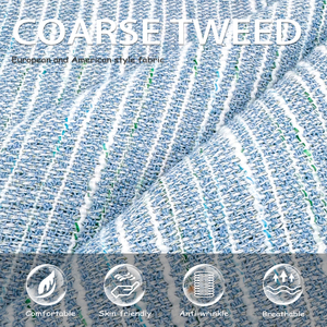 La nueva tela de Tweed tejida teñida a rayas está hecha de hilo y es adecuada para ropa actualmente <span class=keywords><strong>en</strong></span> stock - Product Image 3
