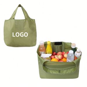 Eco Recycled Women <b>Tote</b> Bag Large Capacity Foldable <b>Plastic</b> Shopping Bag in Bulk - Product Image 2