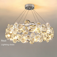 Lustre moderne en cristal K9 LED de haute qualité, verre de Murano fantaisie, couleur unique, grande taille pour la décoration de magasin, de maison ou de bar