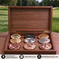Marqueur de balle de golf en alliage de zinc de 38 mm, émail époxy, bord martelé, cadeau de golf durable, vente en gros d'usine