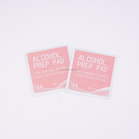 Vente en gros de nouveaux tampons de préparation de couleur bleue/rose, 70% d'isopropyle, non tissés, emballés individuellement, 3x6cm