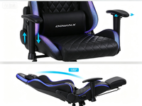 Chaise de jeu de course T-selling, chaise de jeu de luxe pour joueur avec fonction de massage et éclairage RGB