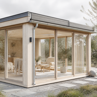 Véranda en aluminium et verre HUACAI avec toit polygone, verre feuilleté trempé de sécurité, maison de jardin moderne pour villa
