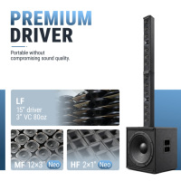 Sistema de Sonido Profesional de Columna Activa CN StockAccuracy Pro Audio AC35TD3 de 15 Pulgadas