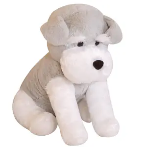หมอนตุ๊กตาหมาใส่นอนขนาด35ซม. ตุ๊กตาผ้าขนนุ่มสำหรับลูกสุนัขตุ๊กตาสัตว์ยัดนุ่นของเล่น Schnauzer Plushie