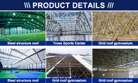 Stade en structure métallique préfabriquée pour le football, bâtiment en treillis métallique préconçu pour grande salle de sport