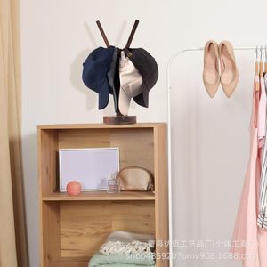 Wooden <b>Hat</b> Rack Baseball Cap Storage <b>Stand</b> Tabletop Y Shape Durable Brown - Product Image 5