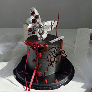 Honey And Sweetness Butterfly <b>Mirror</b> Rose Acrylic Cake Decoration For Valentine's Day Birthday Qixi Festival Cake Topper - Product Image 1