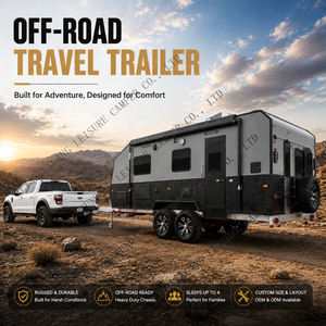 Caravane familiale tout-terrain de luxe à suspension indépendante, à <span class=keywords><strong>double</strong></span> essieu, <span class=keywords><strong>avec</strong></span> carrosserie composite et lits superposés - Product Image 1