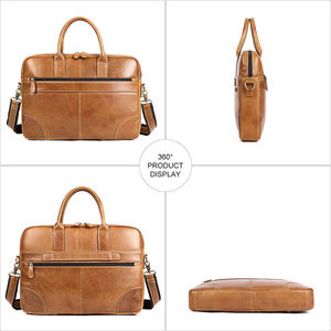 Portable 15 Inch Laptop Briefcase Genuine Leather <b>Men's</b> <b>Messenger</b> <b>Bag</b> with Business Trip Feature - Product Image 5