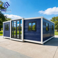 Maison conteneur préfabriquée extensible 20 pieds 40 pieds prête à être expédiée, 1 2 3 4 5 chambres, jardin, salle de bain, maison portable, villa