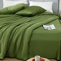 Ensemble de draps de lit 4 pièces de luxe moderne gonflable en fibre de bambou 100% pour lit King et Queen avec housse de couette 300TC écologique