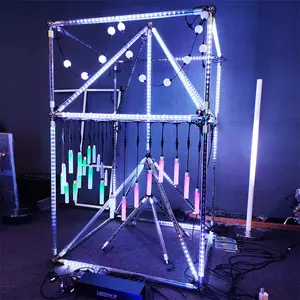 Прозрачный 3D RGB светодиодный трубчатый светильник IP65, сумасшедший сценический эффект для ночного клуба, диско-бара, вечеринки, мероприятия, DMX, материал для ПК