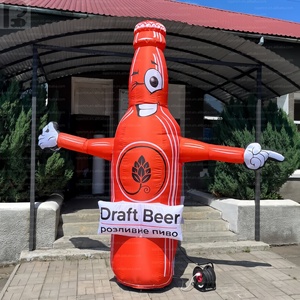 Grand modèle de mannequin gonflable de 2 m en forme de bouteille de bière/boisson, accessoire pour l'activation commerciale de marques de vin/boissons et les événements de bar - Product Image 3