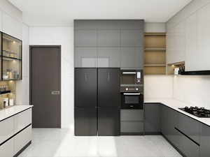 Meubles de maison complets et personnalisés en mélamine Armoires de cuisine avec évier - Product Image 3