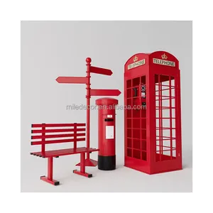 Профессиональная Свадебная Британская телефонная коробка, украшение для вечеринки, аренда, металлическая антикварная красная телефонная будка