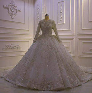 Robe de mariée épaules dénudées NDB11028 avec <span class=keywords><strong>grande</strong></span> traîne, nouvelle collection automne-hiver, élégante et raffinée, style fait main - Product Image 4