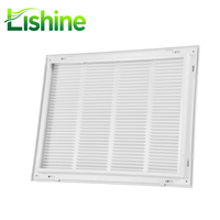 Grille d'aération de plafond rectangulaire moderne Lishine à charnières, en alliage d'aluminium et plastique, réglable pour système CVC