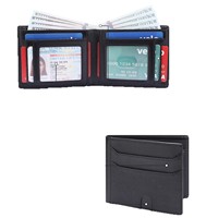 Dompet Kulit Asli Merek Terbaik Pria RFID Blocking Dompet Saku Depan Tipis Minimalis Penjepit Uang Dompet Tipis Pria