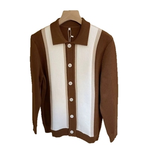 <span class=keywords><strong>Cardigan</strong></span> in Maglia Jacquard, Maglione Casual da Uomo <span class=keywords><strong>Slim</strong></span> <span class=keywords><strong>Fit</strong></span> a Maniche Lunghe Stile Hip Hop - Product Image 4
