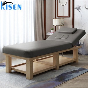 Kisen Facial Spa Skin Care Sponge Latex Wooden Lash <b>Backrest</b> Adjustable Japanese-style Massage Table Beauty <b>Bed</b> - Product Image 5
