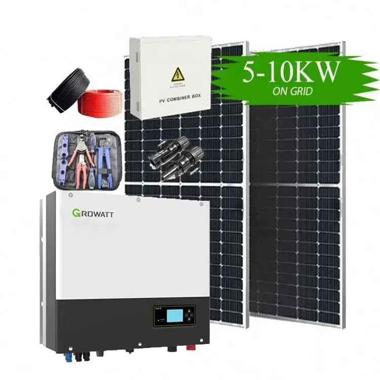 Produk populer Harga terbaik Inverter dasi kotak fase tunggal terhubung ke Panel fotovoltaik 10kW untuk sistem rumah tenaga surya hibrid
