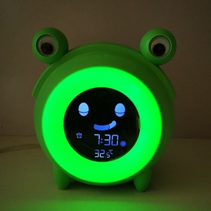 Сменные Мультицветные светодиодные лампы с эмоциями, Музыкальный детский будильник с естественным звуком для сна и сна, фитнес-трекер с лягушкой, будильник - Product Image 5